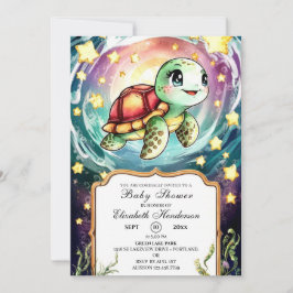Lilla under Sea Turtle Baby Shower Inbjudningar