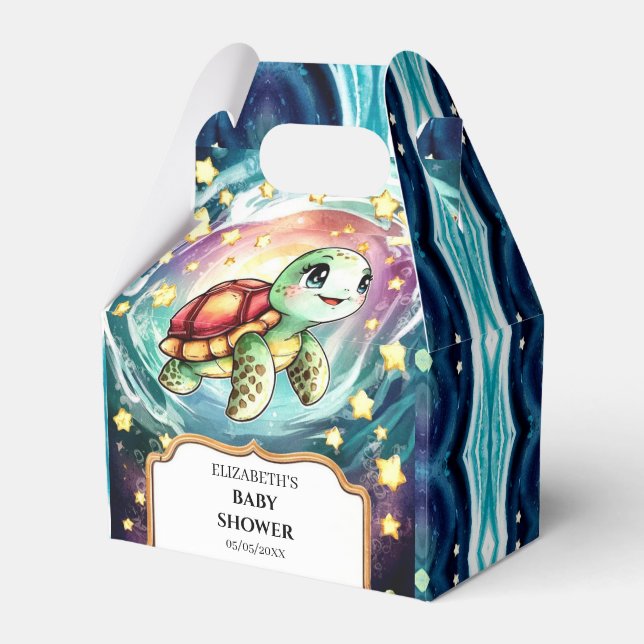 Lilla under Sea Turtle Baby Shower Presentaskar (Framsidan Sidan)