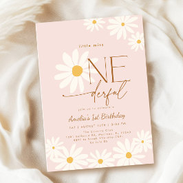 Lilla underbara Daisy 1-årsdag Inbjudningar