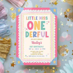 Lilla underbara fantasifulla flicka 1-årsdag inbjudningar