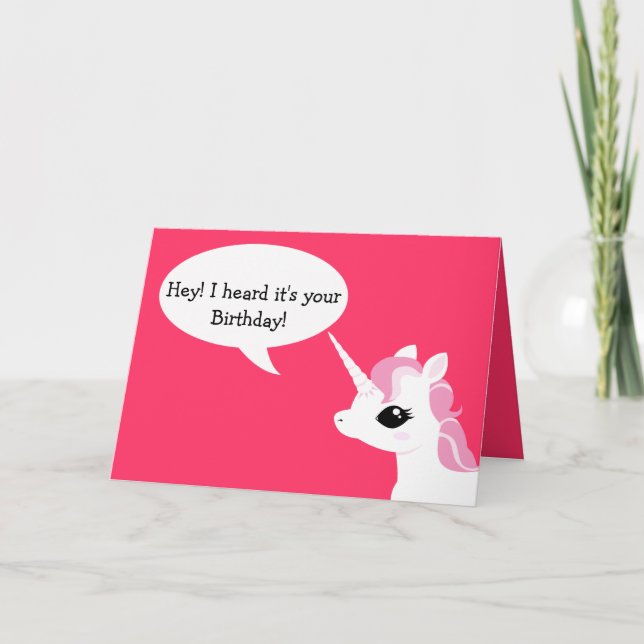 Lilla Unicorn Birthday-kort Kort (Framsida)