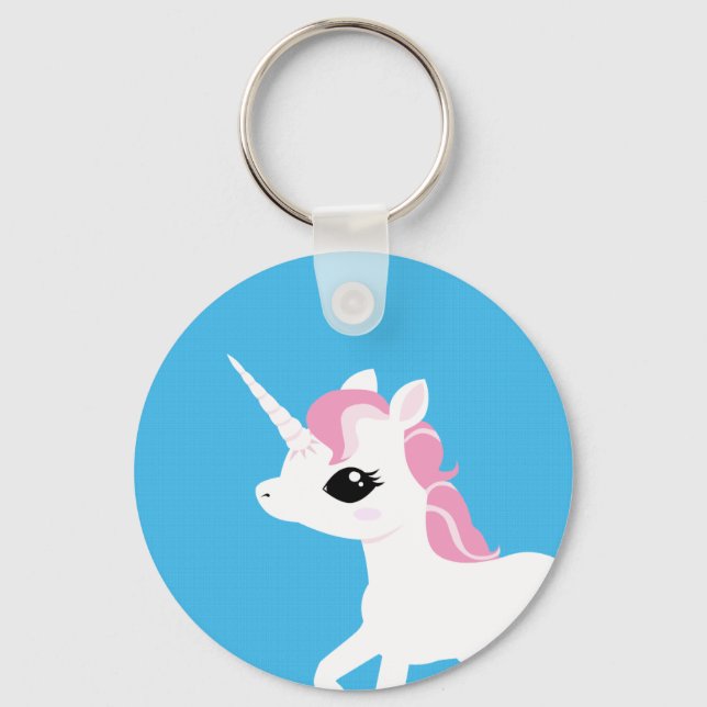 Lilla Unicorn med Rosa mane-nyckelkedja Nyckelring (Framsida)
