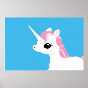 Lilla Unicorn med rosa mane poster
