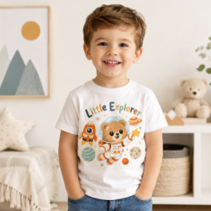 Lilla upptäcktsbjörn Astronaut Rymdäventyrare T Shirt