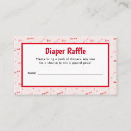 Lilla Valentineser Diaper Raffle Tilläggskort