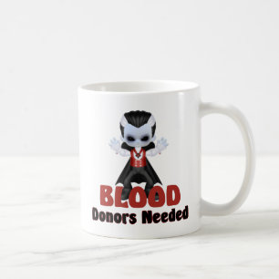 Lilla Vampire Blood Donors behövde Halloween Joke Kaffemugg