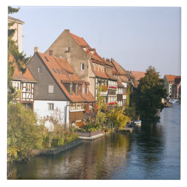 Lilla Venedig (Klein Venedig) och floden Regnitz Kakelplatta (Framsidan)