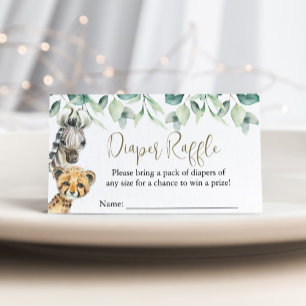 Lilla Vild en Safari Baby Shower Raffle Tilläggskort