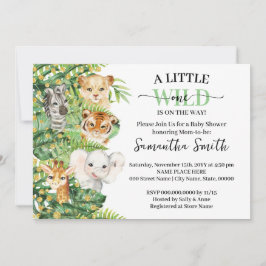 Lilla Vild ett om hur djurets safari duschar Inbjudningar