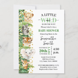 Lilla Vild ett på Way Safari Animal Shower Inbjudningar