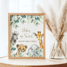 Lilla Vild ett tecken på safari-favoriter för baby Poster