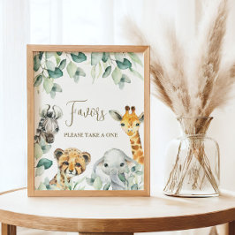 Lilla Vild ett tecken på safari-favoriter för baby Poster