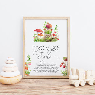 Lilla Vild Mushroom Late Night Diaper Game Poster