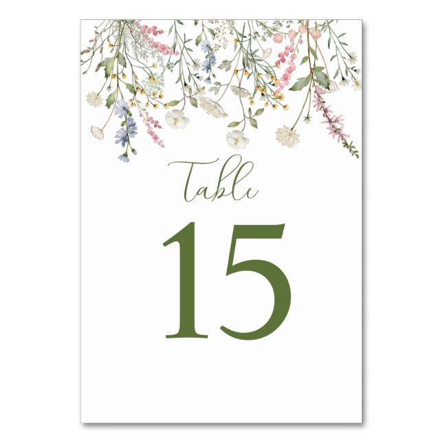 Lilla vildblomma är på väg mot Cards Bordsnummer (Baksidan)