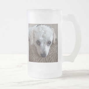 Lilla Vita Tekopp-Hund Frostat Ölglas
