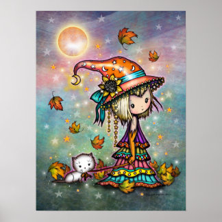 Lilla Wanderer Witch och Cat Art Poster