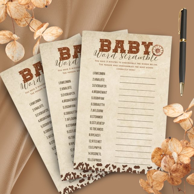 Lilla Westerna Cowboy Baby Shower ord-skam (Skapare uppladdad)