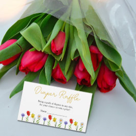 Lilla Wildblomma Babyskare Diaper Raffle Tilläggskort