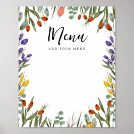 Lilla Wildblomma på Way Fall Menu Poster