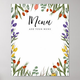 Lilla Wildblomma på Way Fall Menu Poster