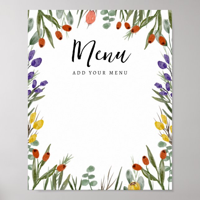 Lilla Wildblomma på Way Fall Menu Poster (Framsidan)