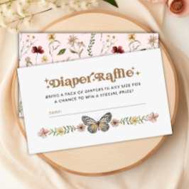 Lilla Wildblommor Diaper Raffle Baby Shower Game Tilläggskort