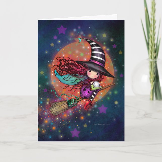 Lilla Witch med hennes katt Kort (Framsida)