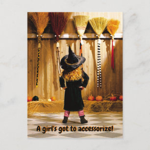 Lilla Witch väljer ett rum Inbjudan Vykort