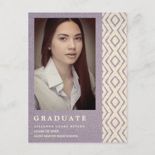 Lillac Boho Struktur Photo Unisex Studenten Meddelande Vykort