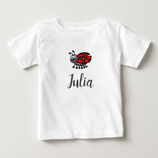 Lil'Ladybug "Ditt barns namn här"-personlig T Shirt (Framsida)