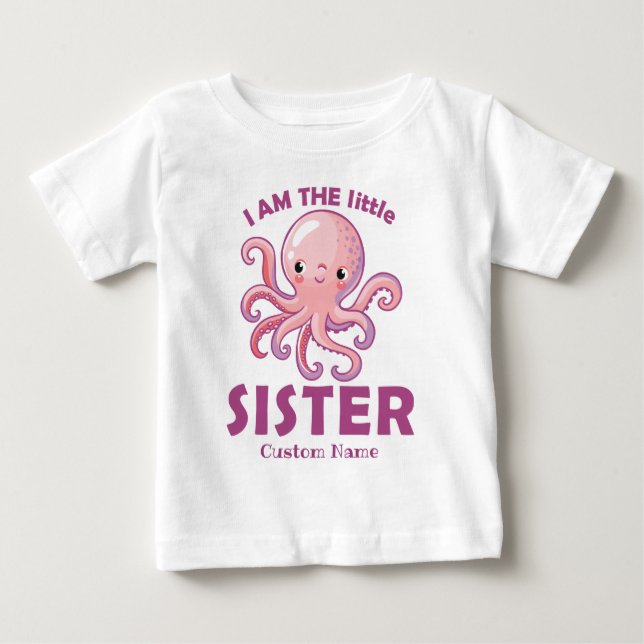 Lillasyster Anpassat Namn T Shirt (Framsida)