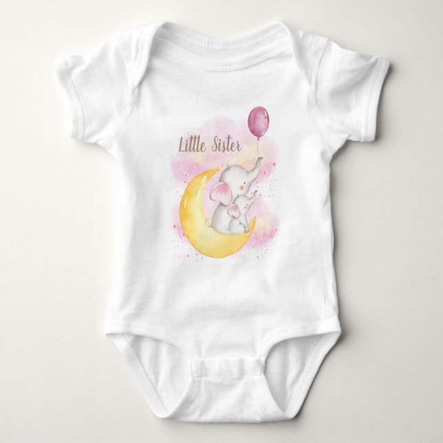 Lillasyster skjorta Elefant Systrar T Shirt (Framsida)