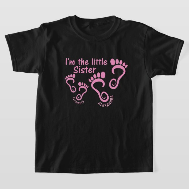 Lillasyster Storasyster Fotspår T Shirt (Laydown)