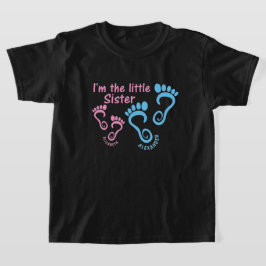 Lillasyster Storebror Fotspår T Shirt