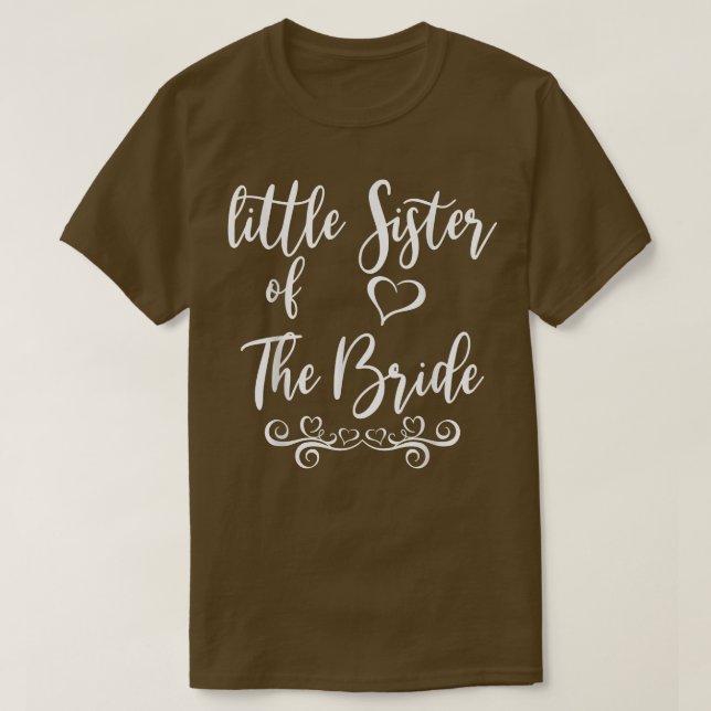 Lillasyster till brud och brudgum bröllop matchand t shirt (Design framsida)