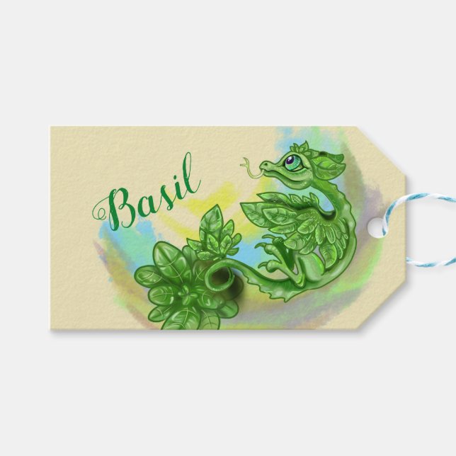 lille Basil Herb Dragon Presentetikett (Framsidan (Horisontell))