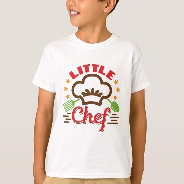 Lille Chef Cooking Älskare Kids T Shirt (Framsida)