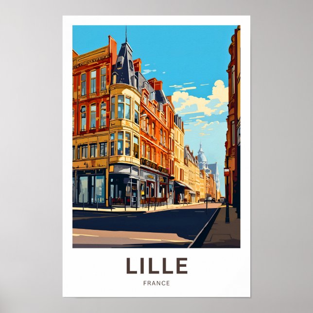 Lille France Travel Skriv ut Poster (Framsidan)