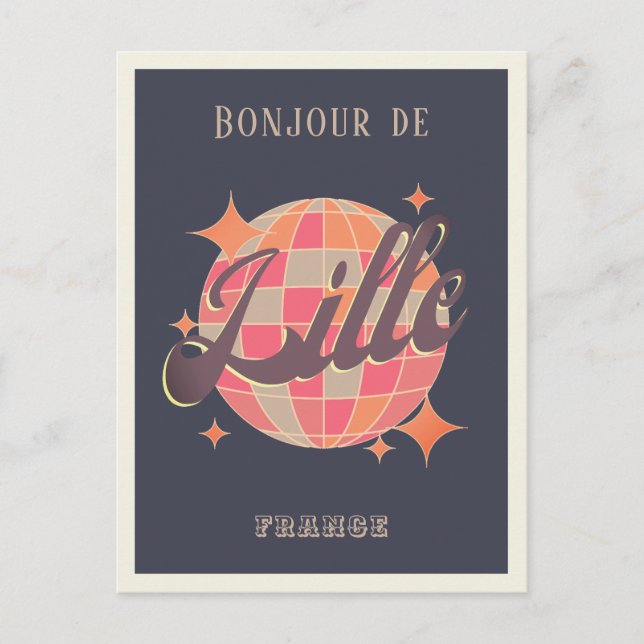 Lille Frankrike bonjour retro vintage Vykort (Framsida)
