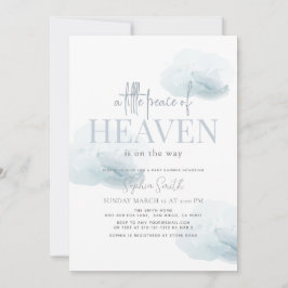 "Lille fred Heaven Boy Blue Cloud Baby Shower" Inbjudningar