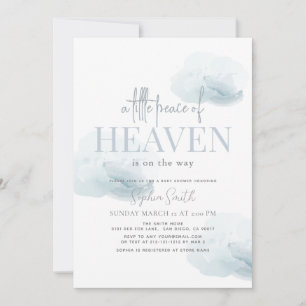 "Lille fred Heaven Boy Blue Cloud Baby Shower" Inbjudningar