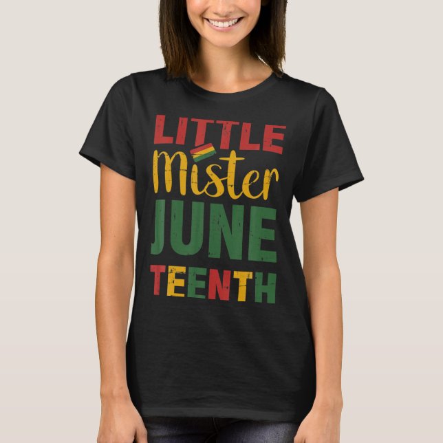 lille herr juneteenth firar afrikan t shirt (Framsida)