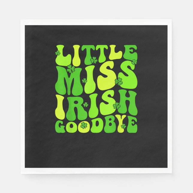 Lille miss Irish Adjö Irish Groovy St Patrick' Pappersservett (Framsidan)