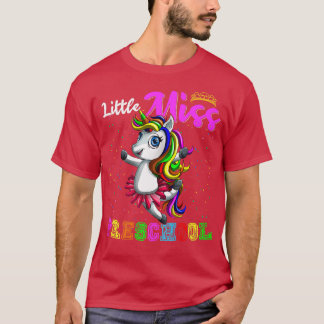 Lille miss Preschool Dancing Unicorn Student Back T Shirt