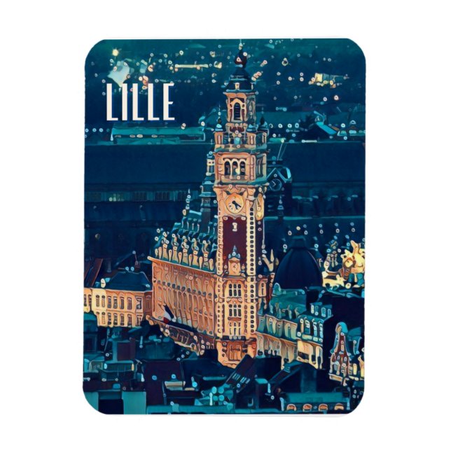Lille Photo Vintage Magnet (Vertikal)