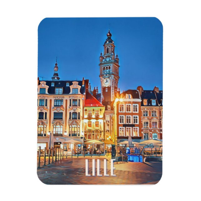 Lille Photo Vintage Magnet (Vertikal)