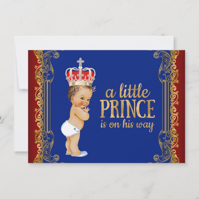 Lille Prins Baby Shower Inbjudningar (Framsida)