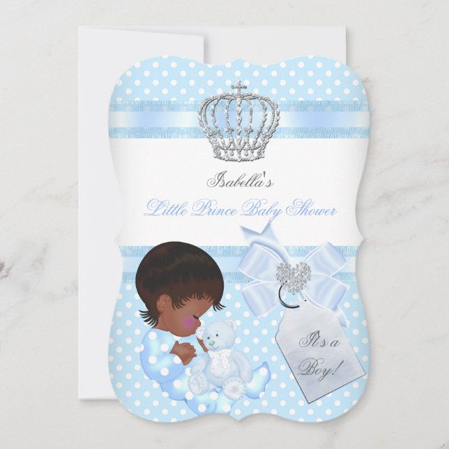 Lille prins baby shower Söt pojke Spot A Inbjudningar (Framsida)