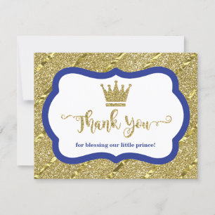 Lille prins Tack, ditt kort, Blue, Faux Glitter Tack Kort
