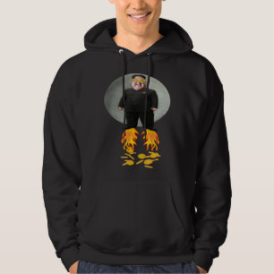 Lille raketman Kim Jong Moon Un Bitcoin-parodi Hoodie